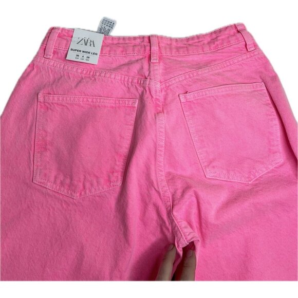 ZARA Wide Leg Boogie Jeans High Waist Full Length 26 4 NWT - Picture 4 of 9